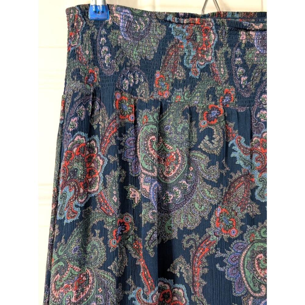 Anthropologie Vanessa Virginia 100% Silk Paisley High Low Ruffle Skirt 4 - Picture 4 of 8
